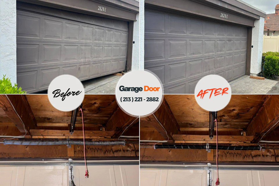 Before and after: garage door repair Spotsylvania Courthouse, VA